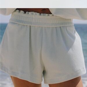 Daily Drills High Waist Ribbed Shorts in Light Blue